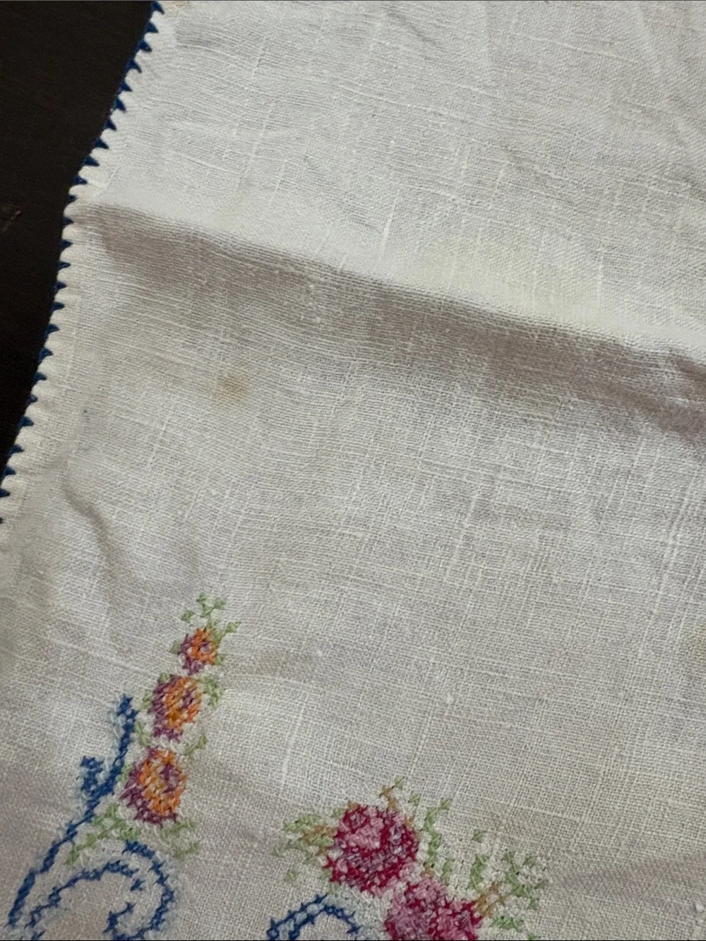 4 Flower Cross Stitch napkins